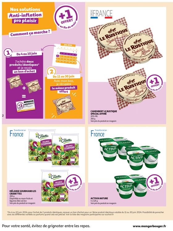 Catalogue Auchan Supermarché à La Londe-les-Maures | Un produit offert en fin de mois ! | 04/06/2024 - 10/06/2024
