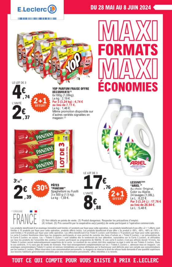Catalogue E.Leclerc à Nanterre | Maxi formats maxi économies. | 28/05/2024 - 08/06/2024