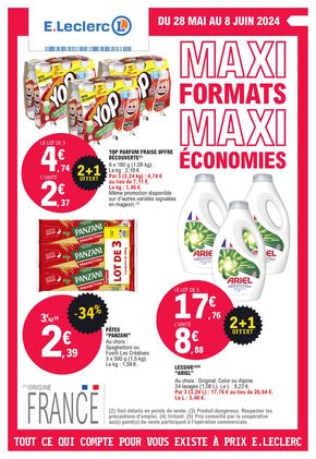Catalogue E.Leclerc à Montrozier | Maxi formats maxi économies. | 28/05/2024 - 08/06/2024