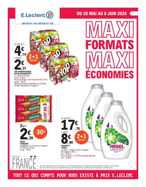 Promos de Supermarchés à Audierne | Maxi formats maxi économies. sur E.Leclerc | 28/05/2024 - 08/06/2024