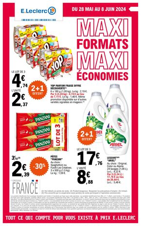 Promos de Supermarchés à La Croix-Valmer | Maxi formats maxi économies. sur E.Leclerc | 28/05/2024 - 08/06/2024