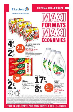 Promos de Supermarchés à Josselin | Maxi formats maxi économies. sur E.Leclerc | 28/05/2024 - 08/06/2024
