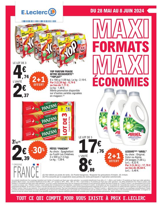 Catalogue E.Leclerc à Decize | Maxi formats maxi économies. | 28/05/2024 - 08/06/2024