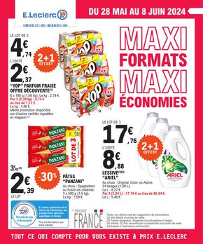 Promos de Supermarchés à Sarre-Union | Maxi formats maxi économies. sur E.Leclerc | 28/05/2024 - 08/06/2024