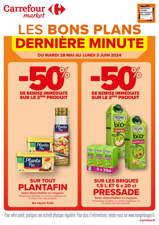 Catalogue Carrefour Market à Saint-Étienne | LES BONS PLANS DERNIERE MINUTE - RENFORT S22 | 28/05/2024 - 03/06/2024