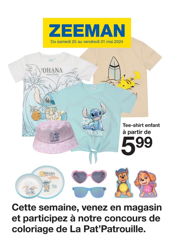 Catalogue Zeeman à Lillers | Cette semaine, venez en magasin et participez à notre concours de coloriage de La Pat’Patrouille | 27/05/2024 - 31/05/2024