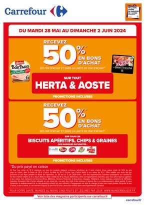 Catalogue Carrefour | 50% BONS D'ACHAT - S22 - BISCUITS ET HERTA | 28/05/2024 - 02/06/2024