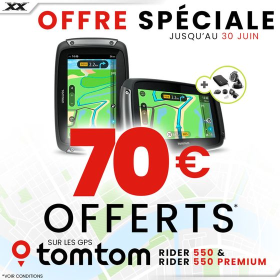 Profitez dès maintenant et jusqu'au 30 juin de ??€ ?? ?????? sur votre TomTom Rider 550 et Tomtom Rider 550 Premium !