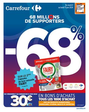 Promos de Supermarchés à Charleville-Mézières | 68 MILLIONS DE SUPPORTERS - 68% sur Carrefour | 04/06/2024 - 17/06/2024