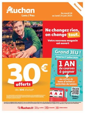 Catalogue Auchan Hypermarché à Momas | Nouveau magasin Lons/Pau | 18/06/2024 - 24/06/2024