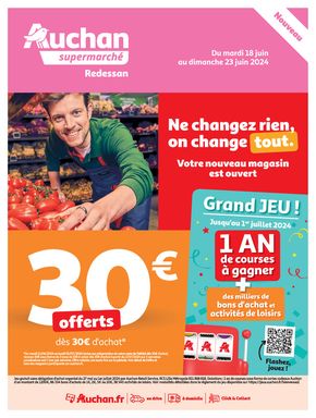 Catalogue Auchan Supermarché à Jonquières-Saint-Vincent | Nouveau magasin Redessan | 18/06/2024 - 23/06/2024