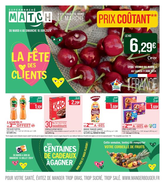 Catalogue Supermarché Match à Morhange | LA FÊTE DES CLIENTS | 03/06/2024 - 16/06/2024