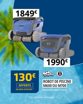Promos de Sport à Montauban | Offre exclusive ! Pour l'achat d'un robot Dolphin M600 ou M700, recevez 130€ en bon d'achat ! sur Irrijardin | 03/06/2024 - 30/06/2024