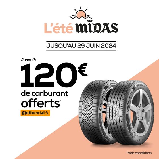 Catalogue Midas à Thonon-les-Bains | Cette année, prenez la route des vacances avec de nouveaux pneus et un réservoir bien rempli !  | 03/06/2024 - 29/06/2024