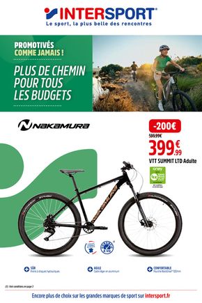 Promos de Sport à Roubaix | PLUS DE CHEMIN POUR TOUS LES BUDGETS sur Intersport | 04/06/2024 - 08/06/2024