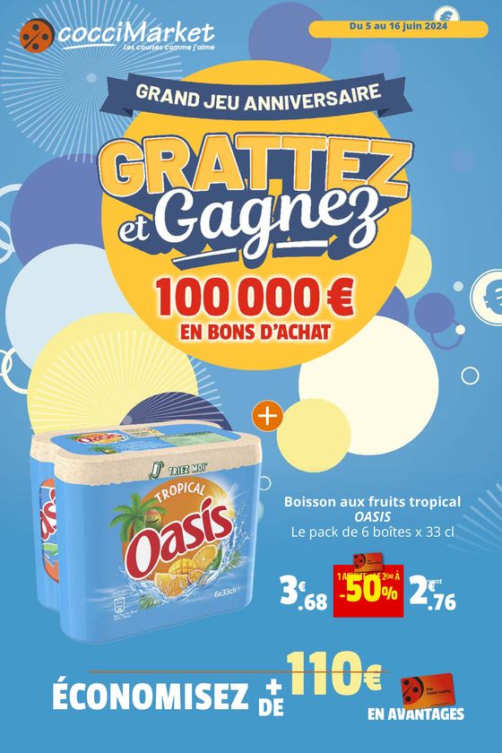Catalogue Coccimarket à Val-de-Saâne | Grand jeu anniversaire | 05/06/2024 - 16/06/2024