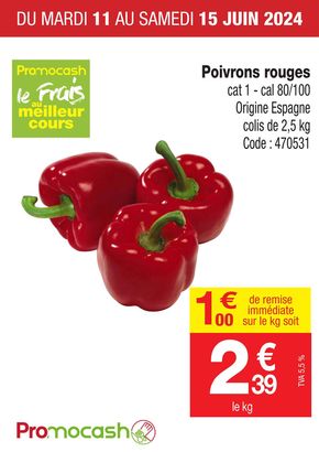 Promos de Supermarchés à Le Tampon | Poivrons rouges sur Promocash | 11/06/2024 - 15/06/2024