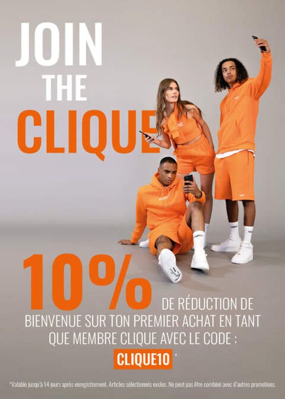 Join the clique 10% de réduction