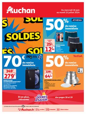 Catalogue Auchan Hypermarché à Sérignan-du-Comtat | C'est les soldes ! | 26/06/2024 - 23/07/2024