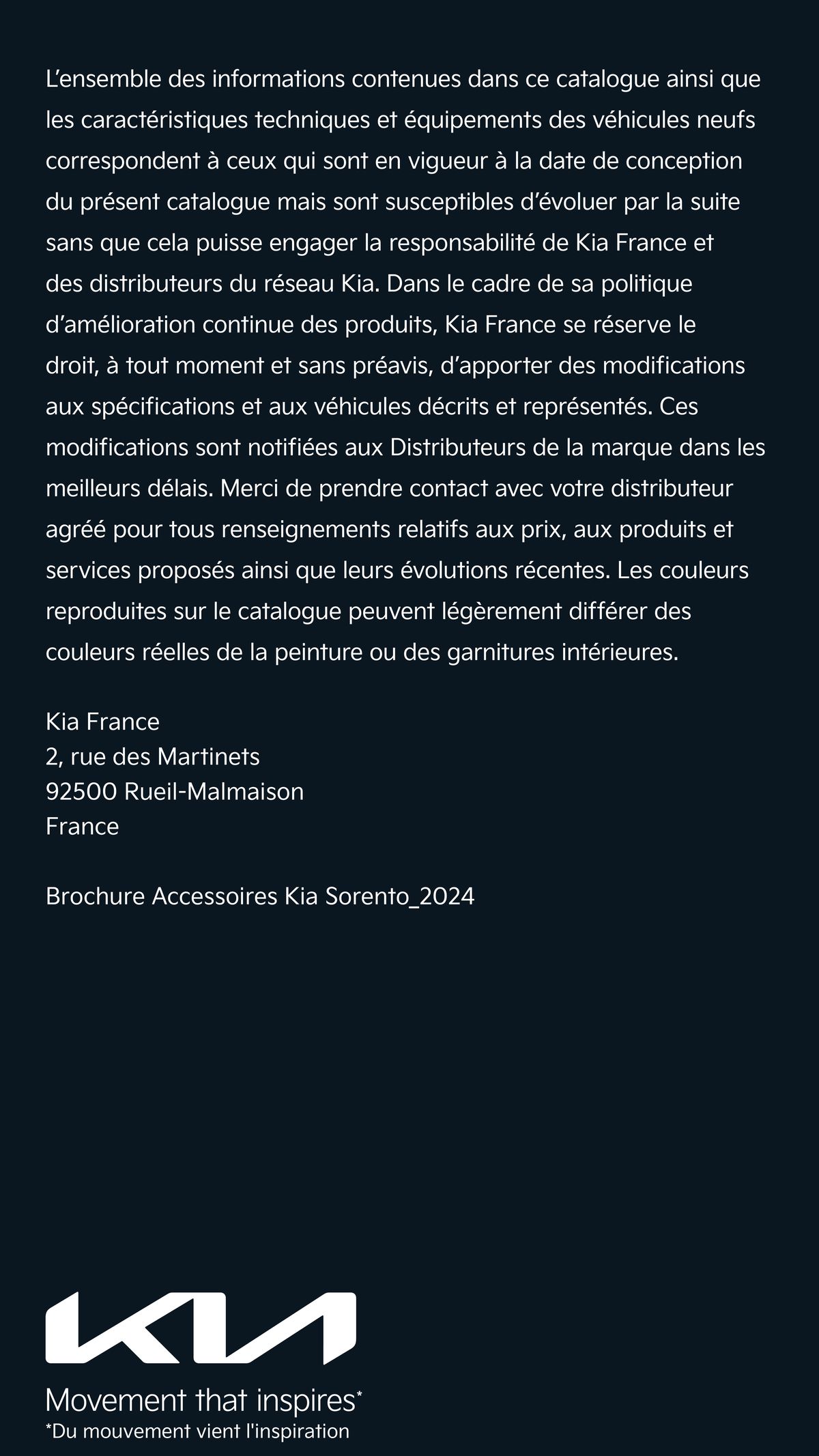 Catalogue KIA Sorento Hybride - Accessoires, page 00034