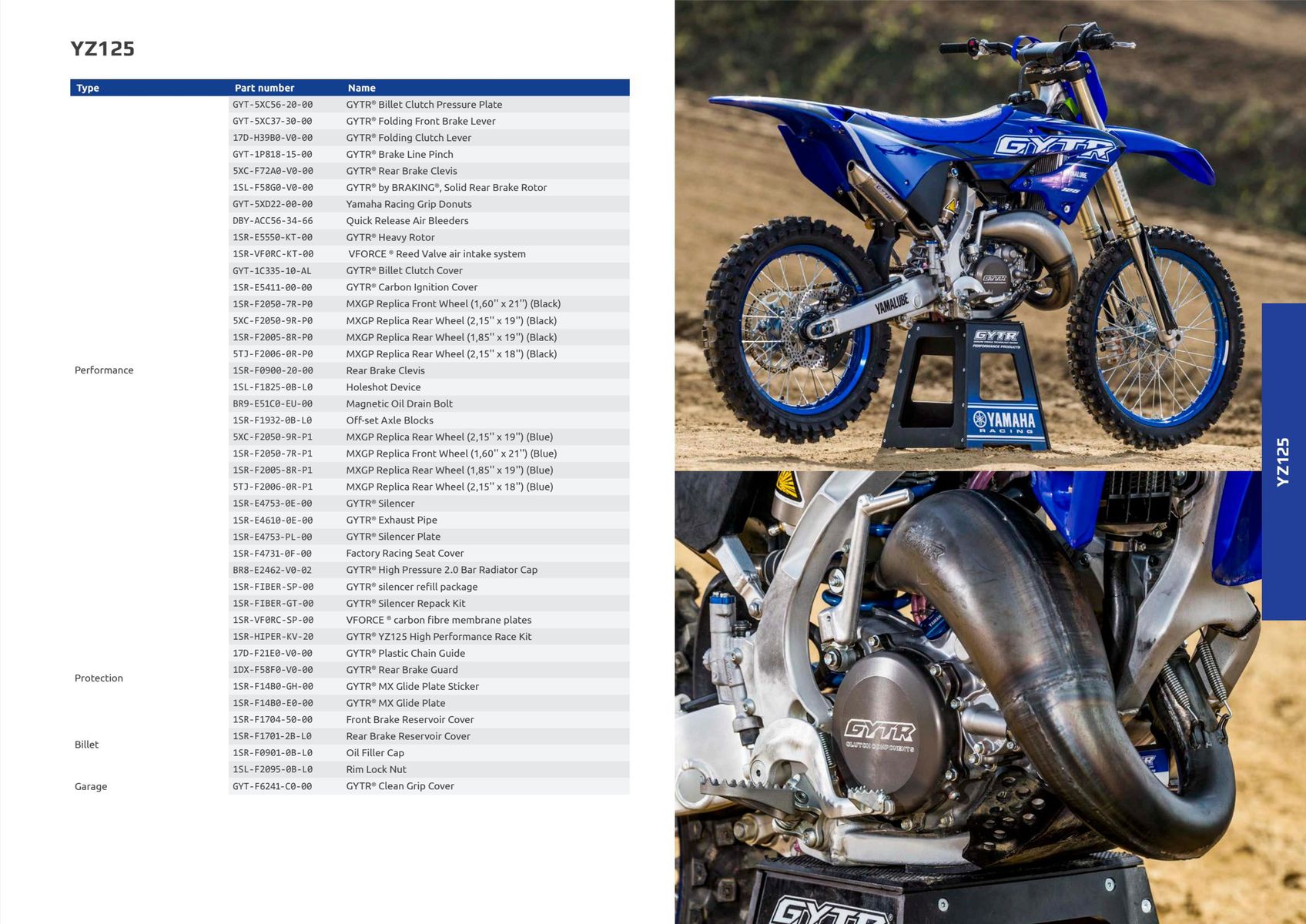 Catalogue Catalogue Yamaha Motos - Off Road GYTR Accessories, page 00002