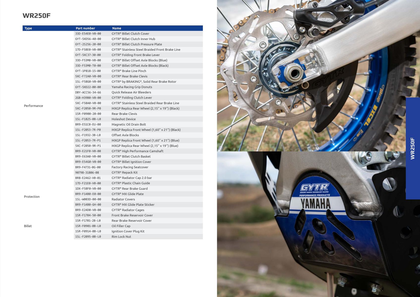 Catalogue Catalogue Yamaha Motos - Off Road GYTR Accessories, page 00009