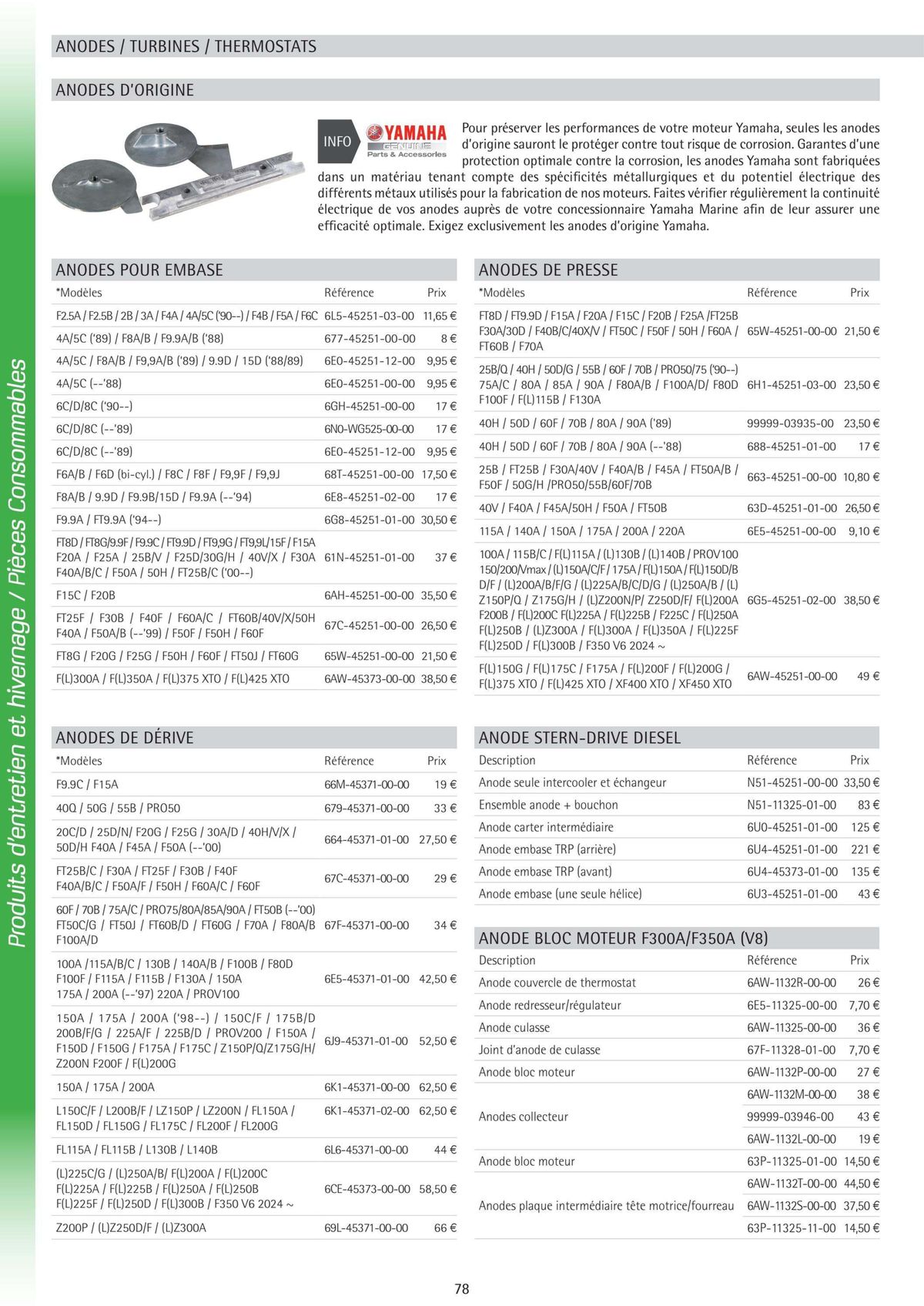 Catalogue Catalogue Yamaha Marine - Accessoires Marine 2024, page 00088