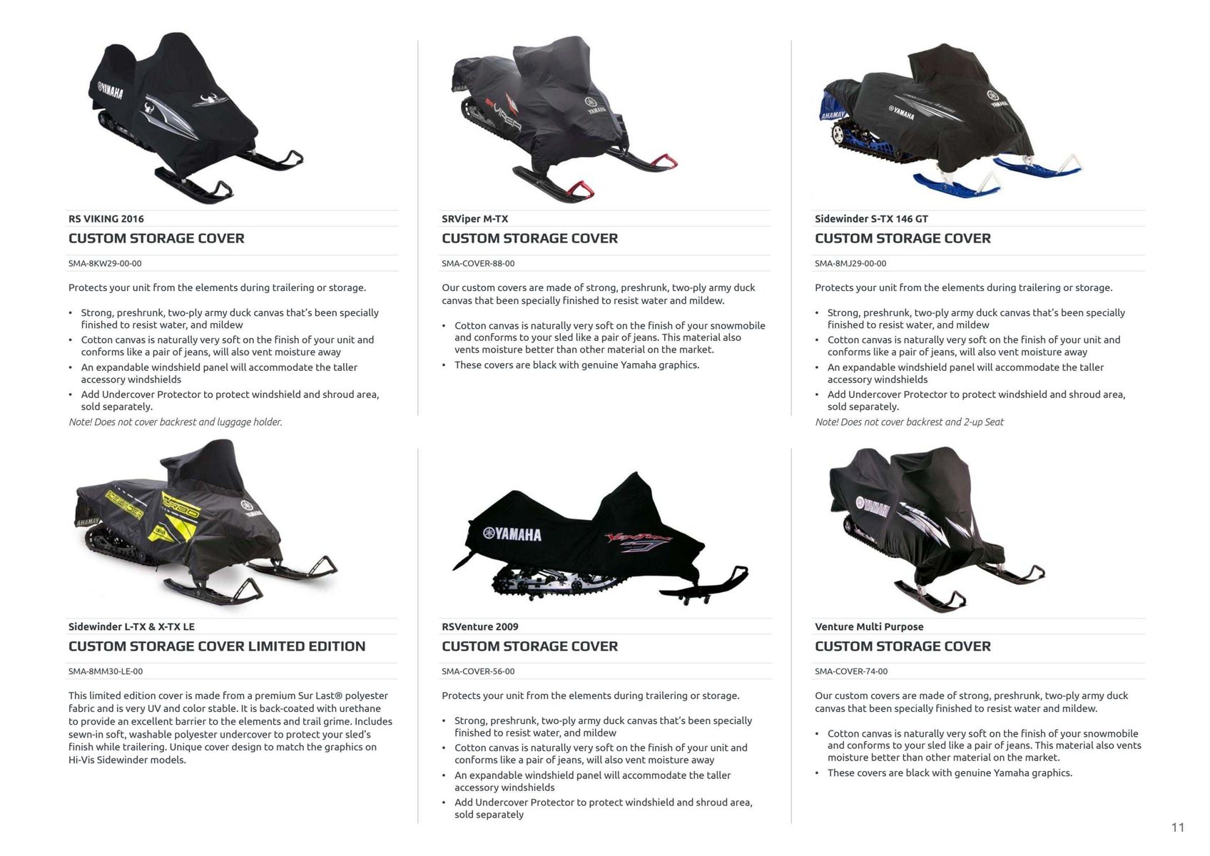 Catalogue Catalogue Yamaha Motoneiges - Snowmobile Accessories, page 00002