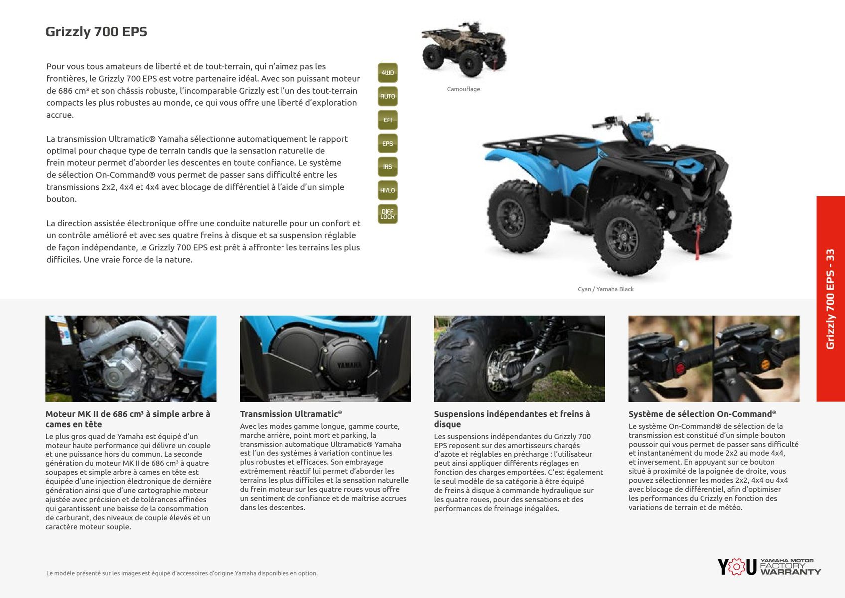 Catalogue Catalogue Yamaha Quatre roues - Quads et SSV, page 00026