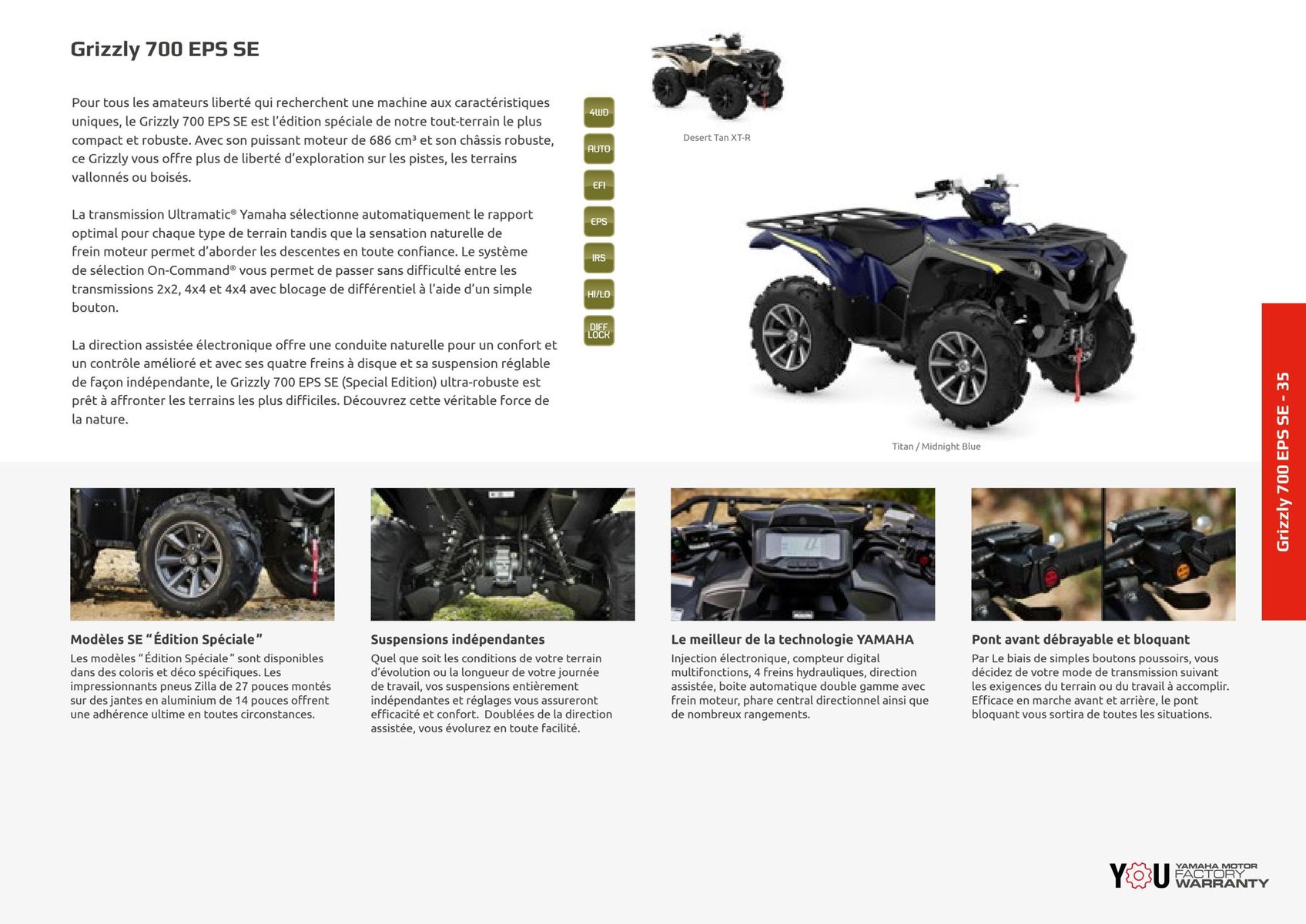 Catalogue Catalogue Yamaha Quatre roues - Quads et SSV, page 00028