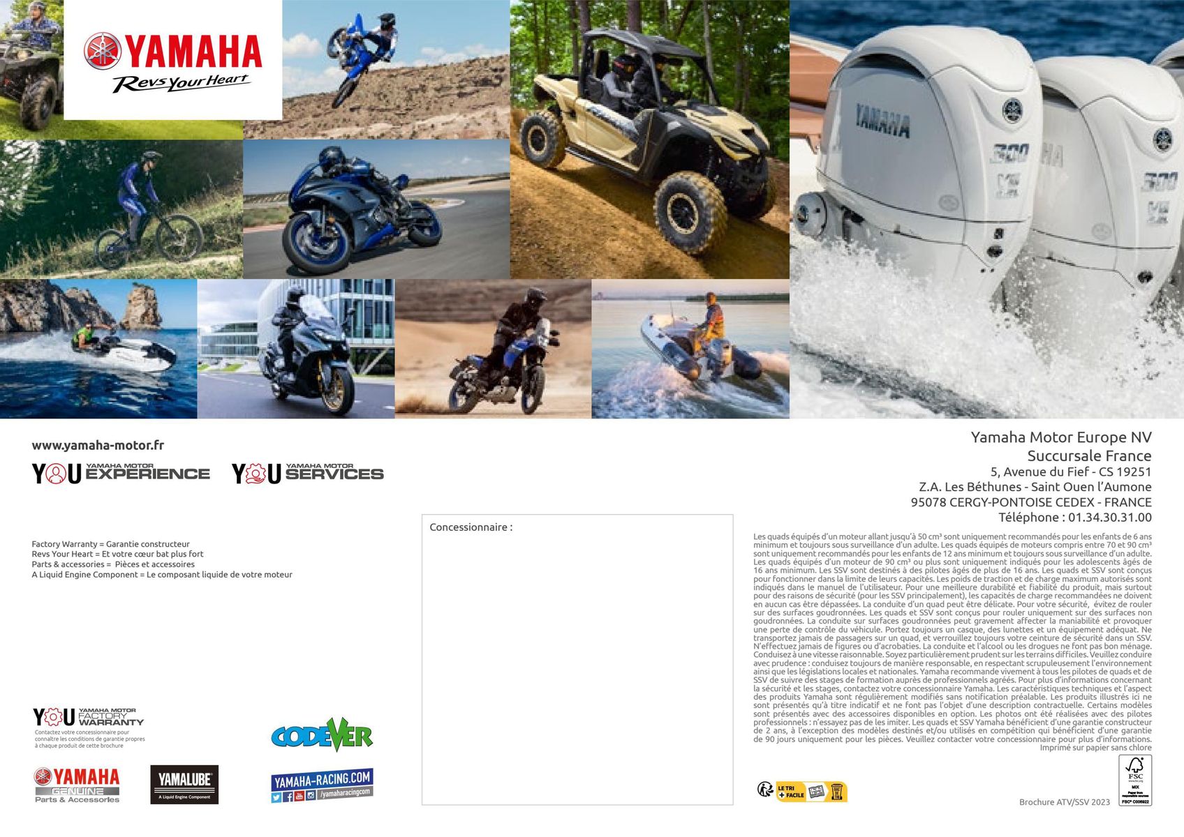 Catalogue Catalogue Yamaha Quatre roues - Quads et SSV, page 00082