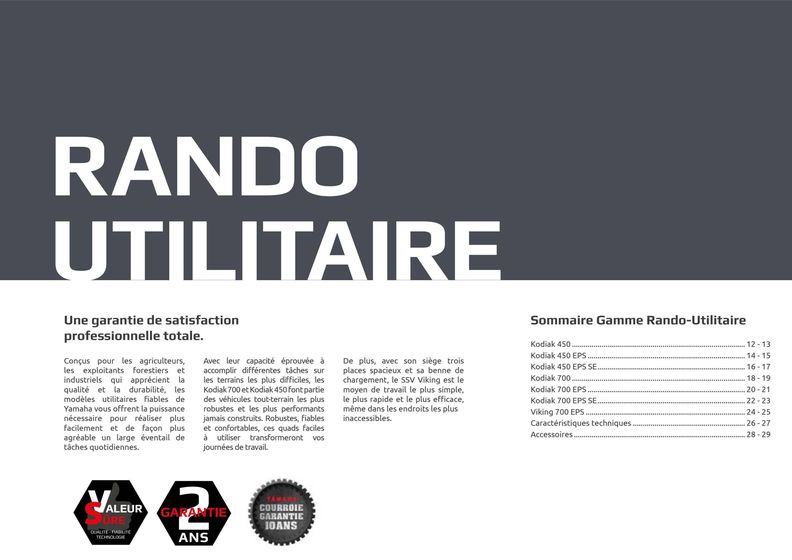 Catalogue Yamaha à Saint-Jean-d'Aulps | Catalogue Yamaha Quatre roues - Quads et SSV | 18/06/2024 - 31/12/2024
