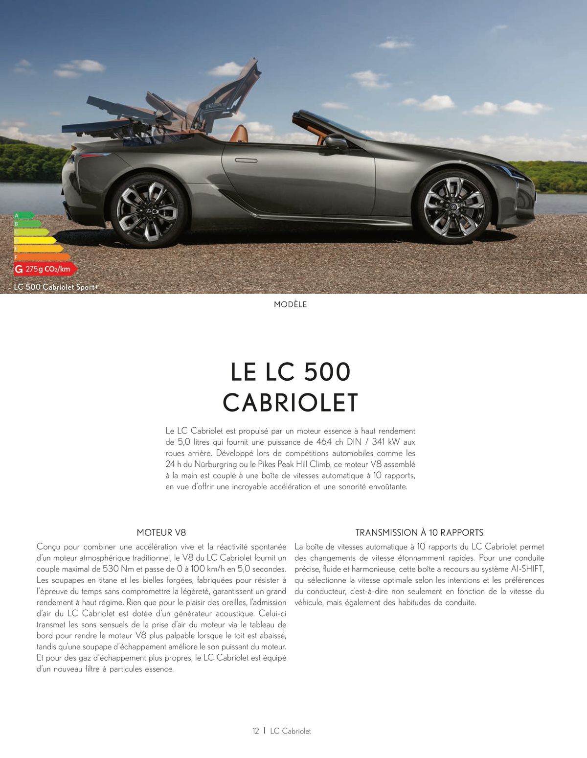 Catalogue Lexus LC 500 CABRIOLET, page 00012