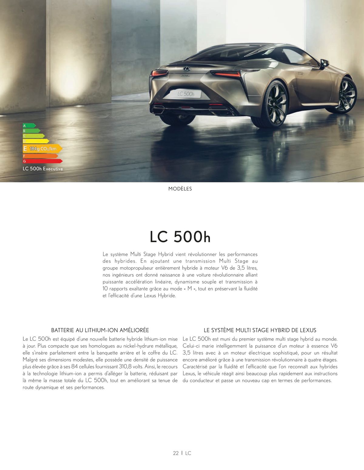 Catalogue Lexus LC LC 500h et LC 500, page 00022
