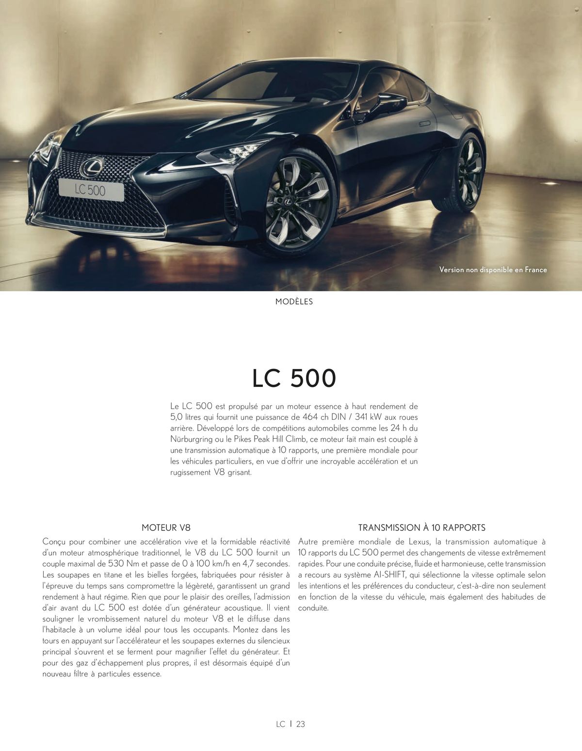 Catalogue Lexus LC LC 500h et LC 500, page 00023