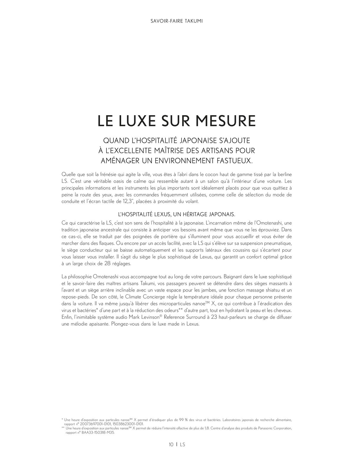 Catalogue Lexus LS 500h Hybride auto-rechargeable, page 00010