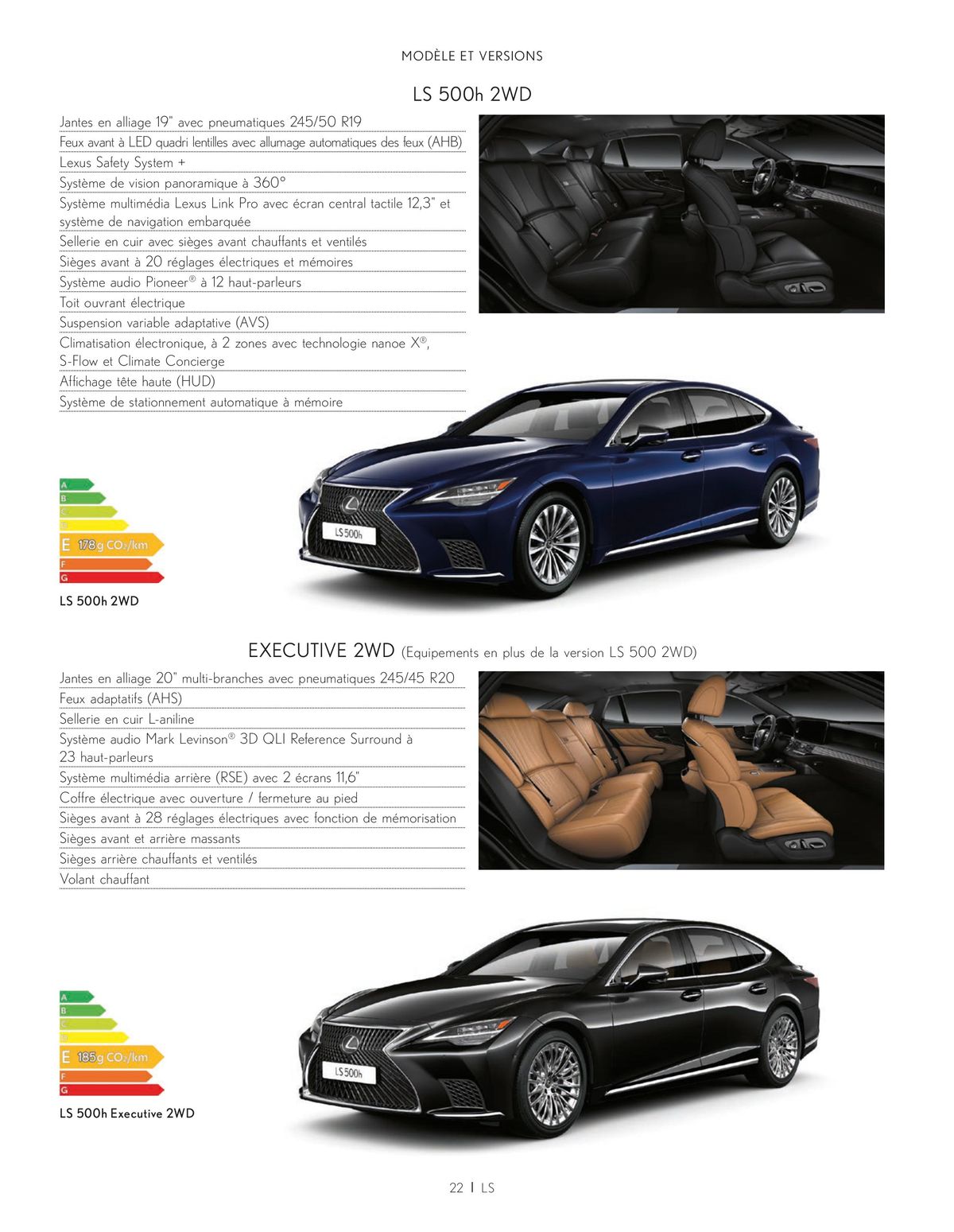 Catalogue Lexus LS 500h Hybride auto-rechargeable, page 00022