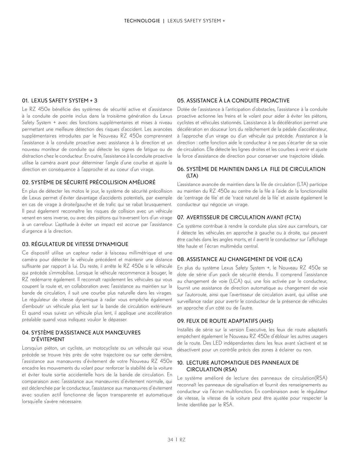 Catalogue Lexus NOUVEAU RZ, page 00034