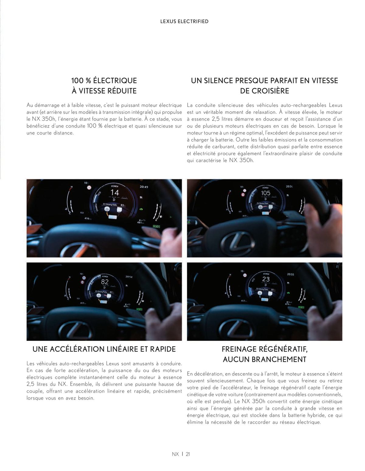 Catalogue Lexus NX 350h HYBRIDE NX 450h+ HYBRIDE RECHARGEABLE, page 00021