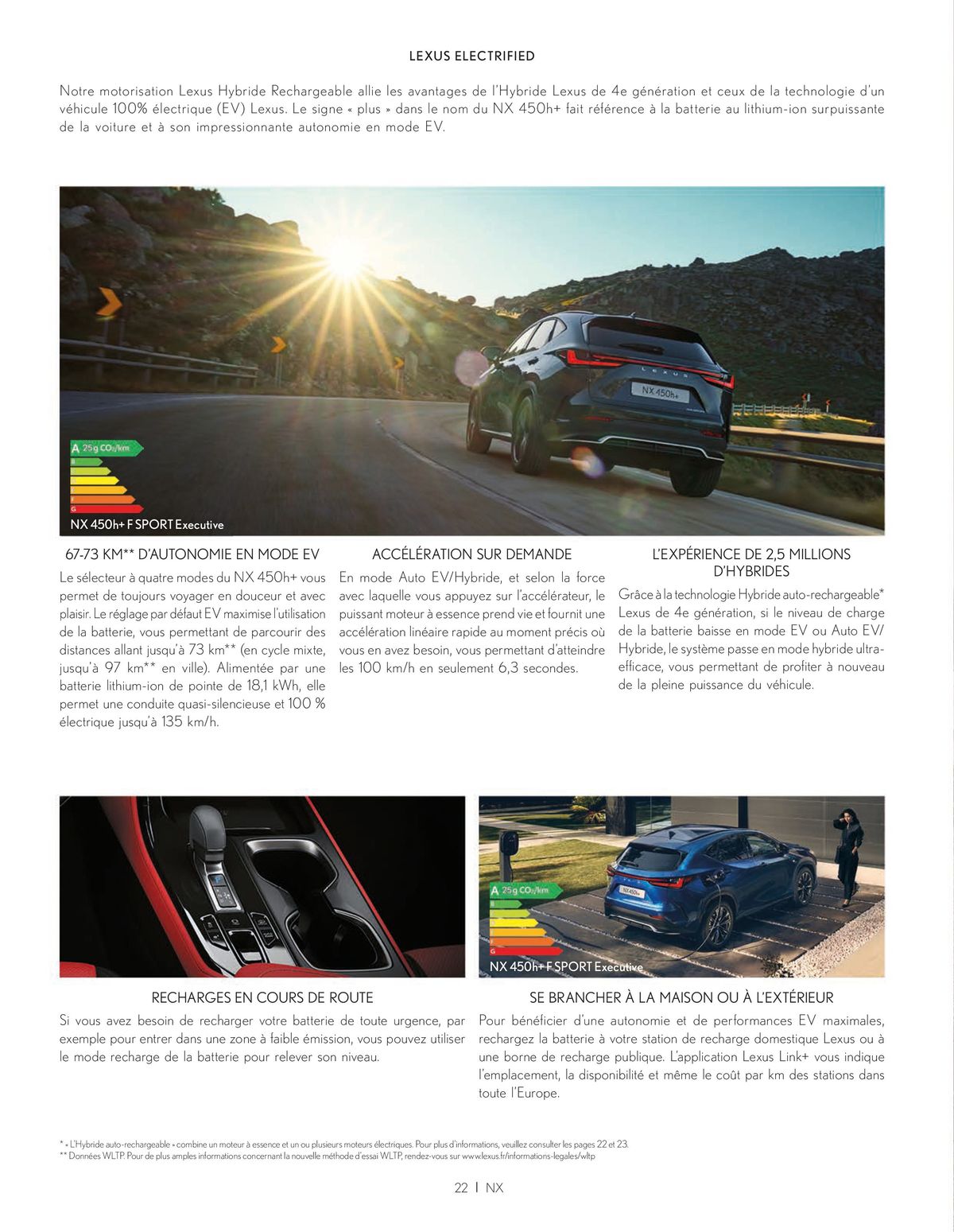 Catalogue Lexus NX 350h HYBRIDE NX 450h+ HYBRIDE RECHARGEABLE, page 00022