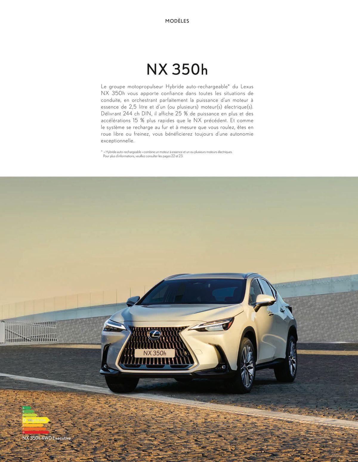 Catalogue Lexus NX 350h HYBRIDE NX 450h+ HYBRIDE RECHARGEABLE, page 00024