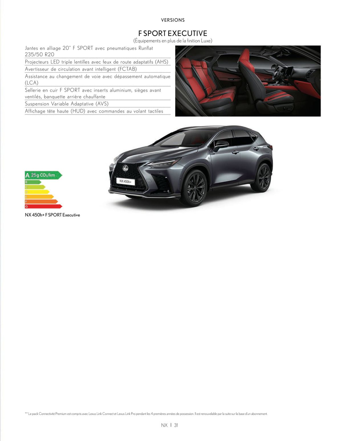 Catalogue Lexus NX 350h HYBRIDE NX 450h+ HYBRIDE RECHARGEABLE, page 00031
