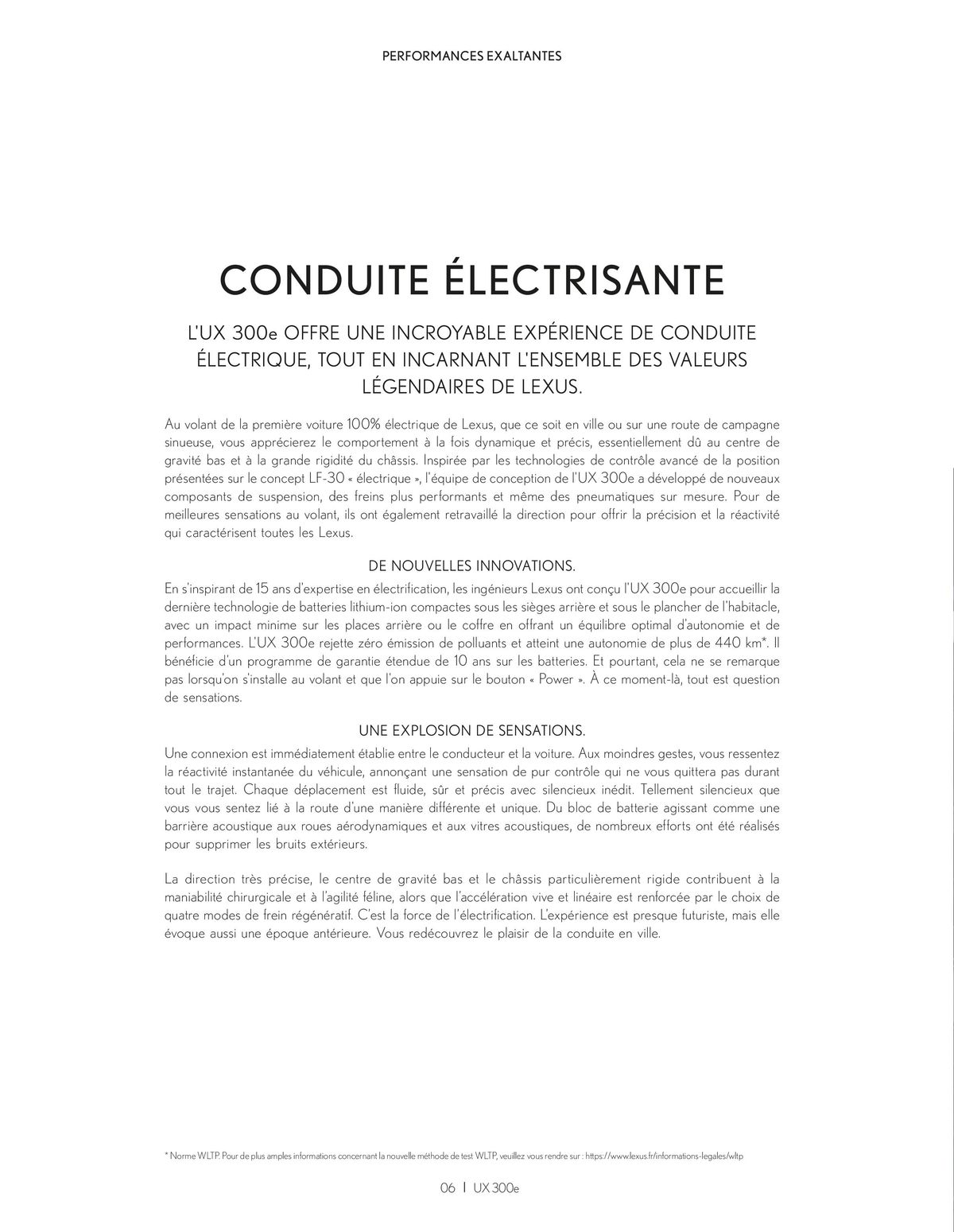 Catalogue Lexus NOUVEL UX 300e 100 % ÉLECTRIQUE, page 00006