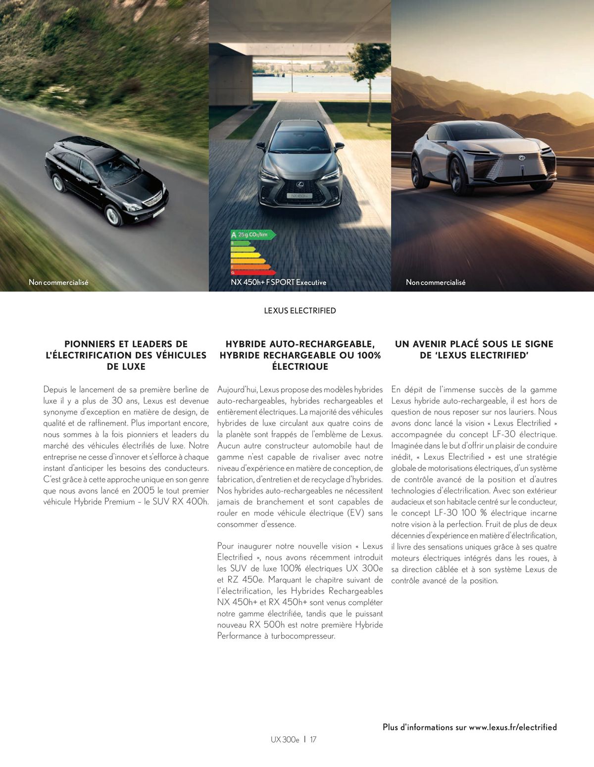 Catalogue Lexus NOUVEL UX 300e 100 % ÉLECTRIQUE, page 00017