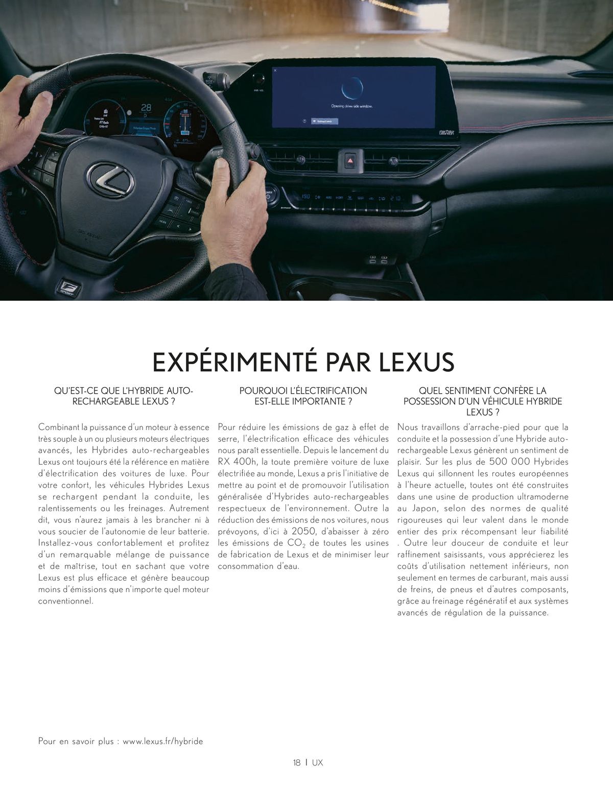 Catalogue Lexus HYBRIDE AUTO-RECHARGEABLE, page 00018