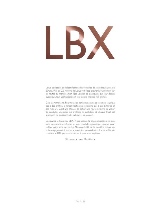 Catalogue Lexus | Lexus LBX | 24/06/2024 - 28/02/2025