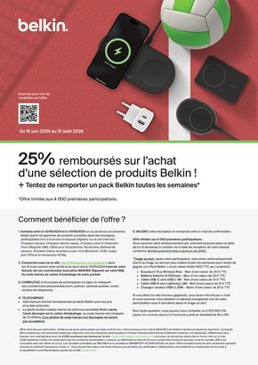 Promos de Multimédia et Electroménager à Bourgoin-Jallieu | JUSQU'À 25% REMBOURSÉS AVEC BELKIN sur LDLC | 27/06/2024 - 31/08/2024