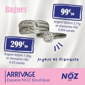 Catalogue Noz à Chemillé-Melay | Bijoux en argent 925ml et diamants Retrouvez des bagues, boucles d’oreilles, colliers et bracelets ! | 01/07/2024 - 15/07/2024
