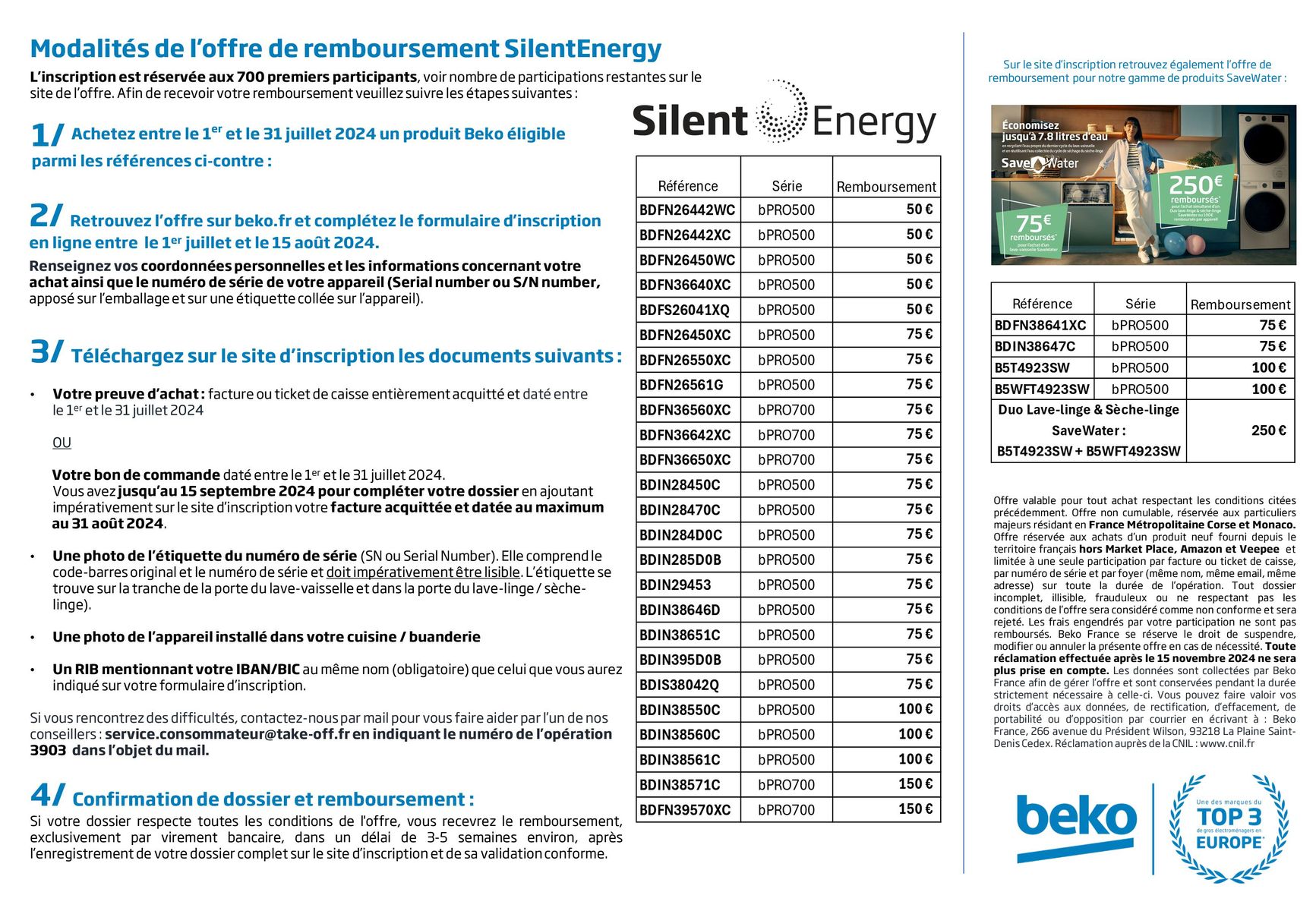 Catalogue  OFFRE BEKO : JUSQU'À 100€ REMBOURSÉS !, page 00002