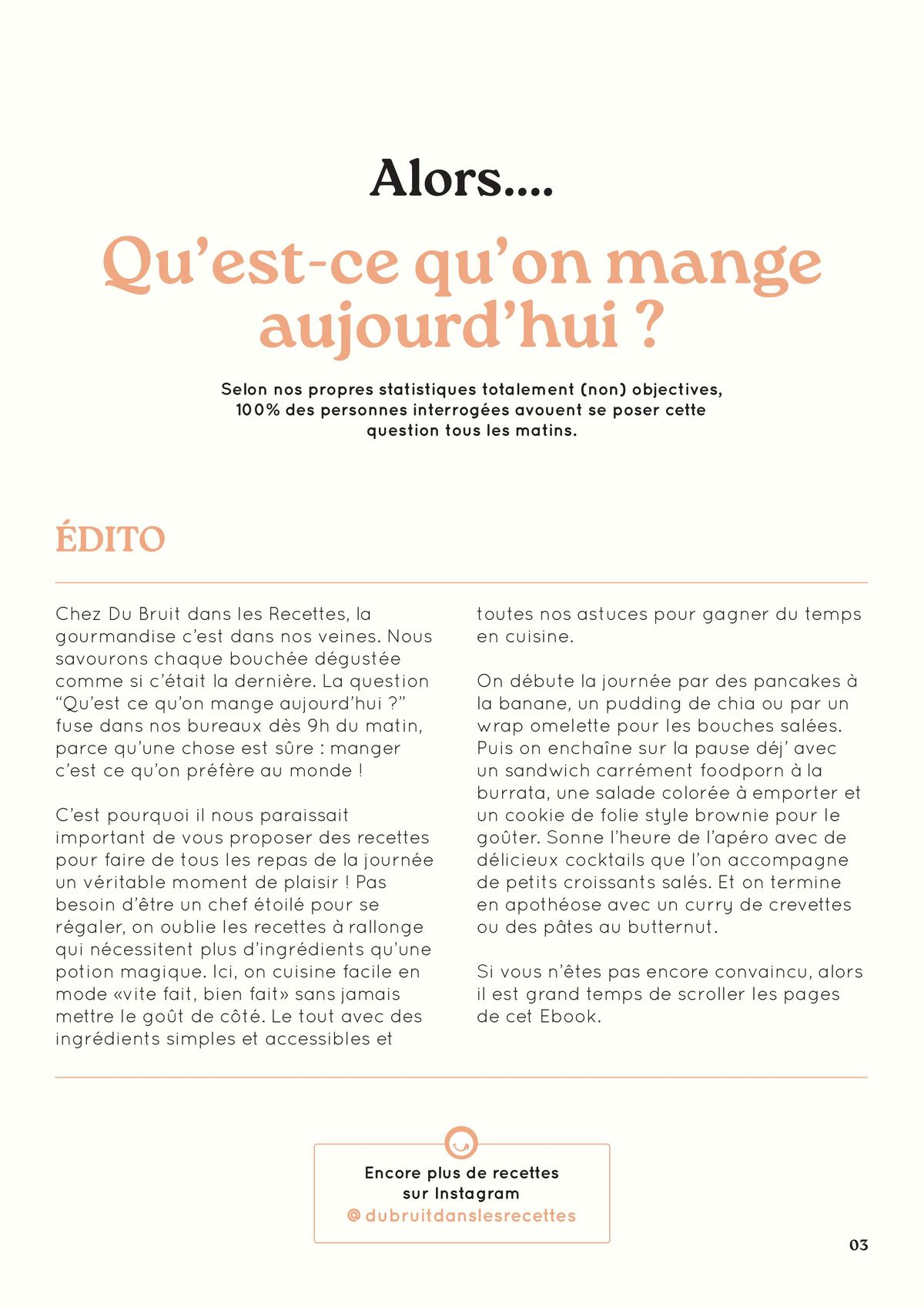 Catalogue Du Bruit dans la Cuisine Recettes, page 00003